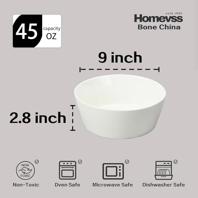 Bone China Cone Shape, Elegance White Serving Bowl 45oz, Case of 6