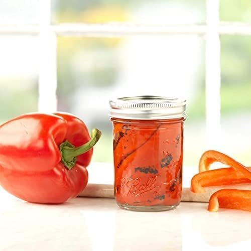 Ball - 8 oz Regular Mouth Glass Mason Jars | 18 Pack Jars with Airtight Lids | Large Glass Jar for Food Storage with Lids | Ideal for Canning, Fermentation, Pickling, Kombucha Brewing | Set of 18