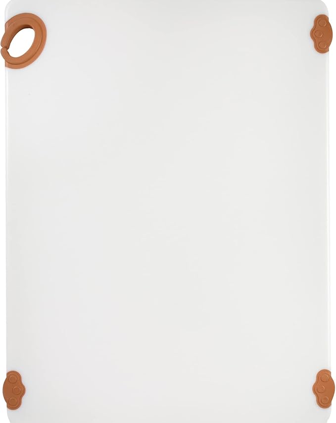 Winco Non-Slip Cutting Board with Hook, 18" x 24" x 1/2", Brown