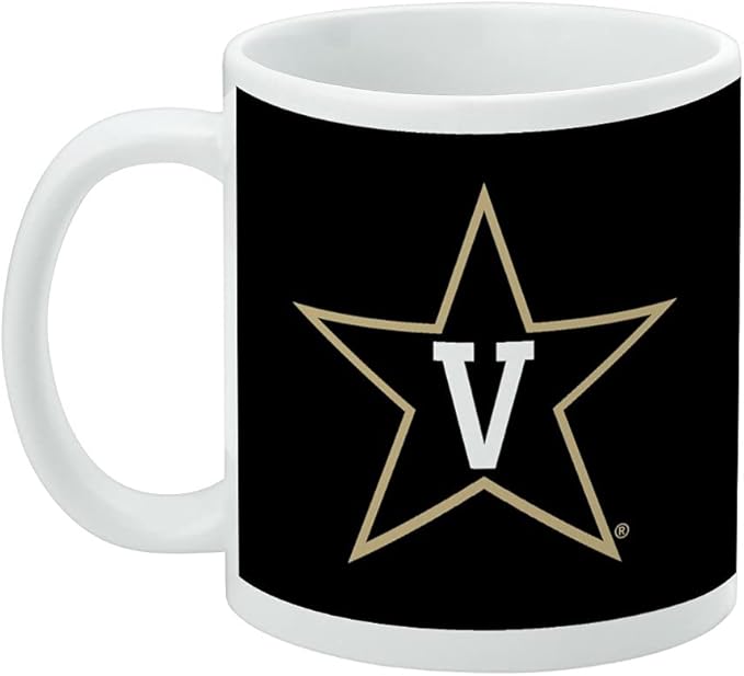 Vanderbilt University Logo Ceramic Coffee Mug, Novelty Gift Mugs for Coffee, Tea and Hot Drinks, 11oz, White