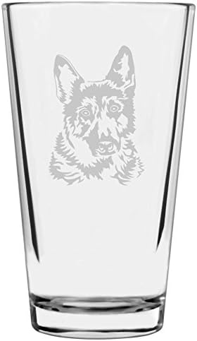 German Shepherd Customizable Dog Themed Etched All Purpose 16oz Pint Glass