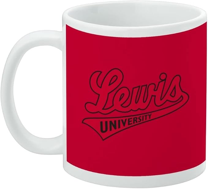 Lewis University Primary Logo Ceramic Coffee Mug, Novelty Gift Mugs for Coffee, Tea and Hot Drinks, 11oz, White