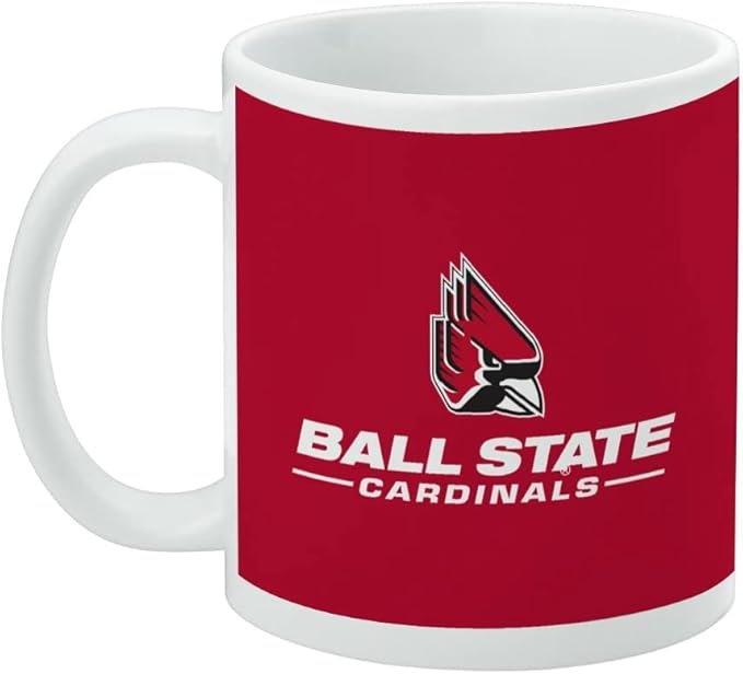 Ball State Primary Logo Ceramic Coffee Mug, Novelty Gift Mugs for Coffee, Tea and Hot Drinks, 11oz, White