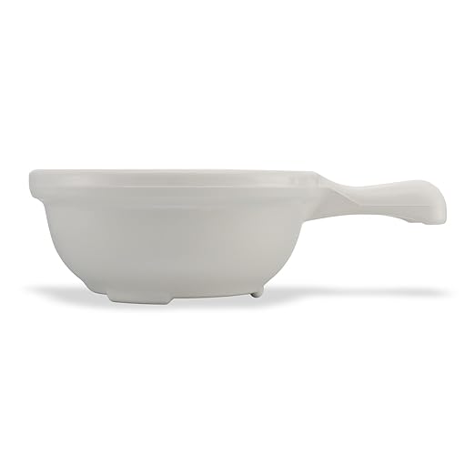 Carlisle FoodService Products Plastic Soup Bowl with Handle for Kitchens, Restaurants, and Catering, Polycarbonate, 12 Ounces, White, (Pack of 24)