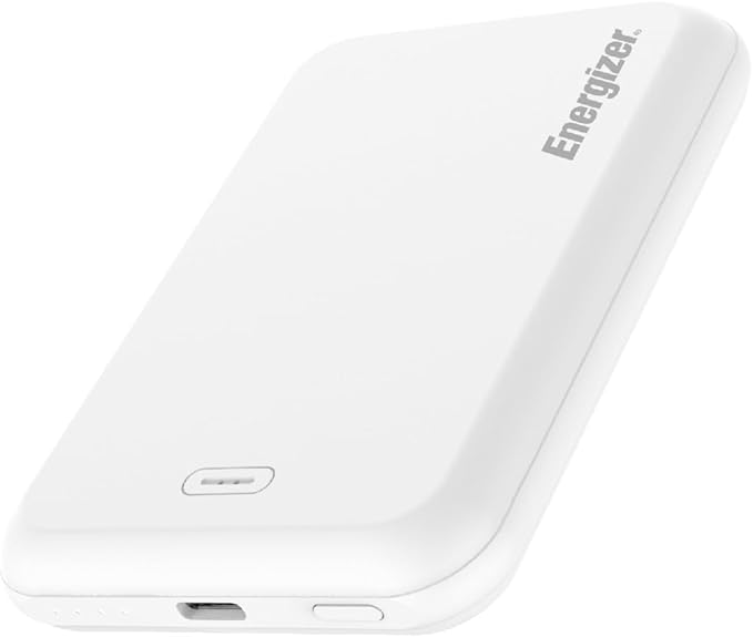 Energizer Magnetic Power Bank 5000mAh Wireless Portable Charger 15W USB C in and Out Fast Charging for Magsafe Battery Pack for iPhone 16/15/14/13/12 Pro/Pro Max Series_QM5000