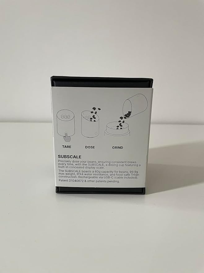 Subminimal Subscale Digital Dosing Cup with LED Display – Sleek & Precise Scale - Dosing & Brewing Accessories, Measures Coffee Grounds for Espresso - Coffee Lover Gifts - Black