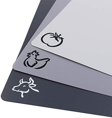Modern Flexible Cutting Board Mats - Extra Thick Durable Non-slip Material - BPA Free - Set of 3