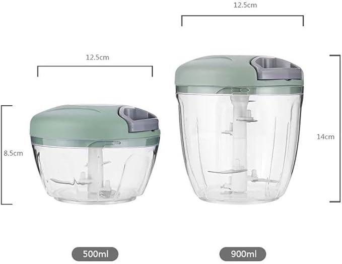 Onion Chopper, Vegetable, Garlic Kitchen Cutter with Container, Pull String Hand Manual Food Processor Mincer Shredder for Cutting Onions Chili Ginger Seasoning Food Chopper