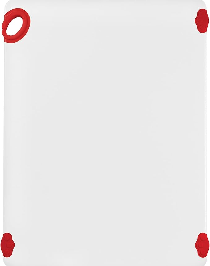 Winco Non-Slip Cutting Board with Hook, 18" x 24", Red