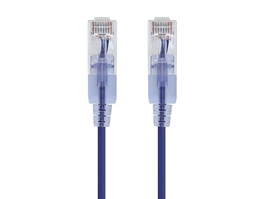 Monoprice Cat6A 14ft Purple 10-Pk Patch Cable UTP 30AWG 10G Pure Bare Copper Snagless RJ45 SlimRun Series Ethernet Cable
