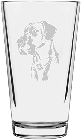 Great Dane Customizable Dog Themed Etched All Purpose 16oz Pint Glass