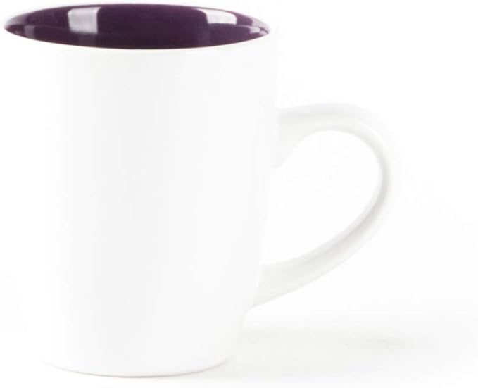 Stoneware Coupe Shape 16pc Dinnerware Set, Outside White + Inside Violet