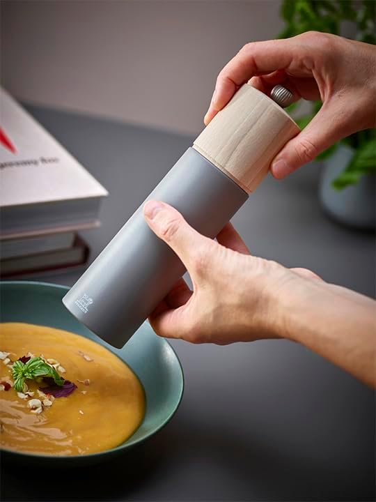 PEUGEOT - Boreal 21 cm/ 8" Pepper Mill - Classic Grind System - Made with PEFC Certified Beech Wood - Made in France - Rock Grey