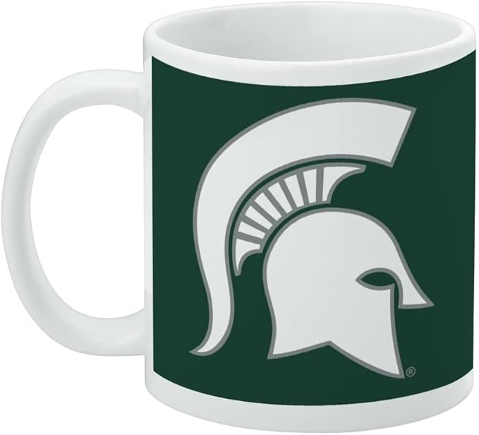 Michigan State Spartan Logo Ceramic Coffee Mug, Novelty Gift Mugs for Coffee, Tea and Hot Drinks, 11oz, White