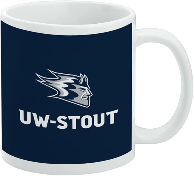 University of Wisconsin - Stout Primary Logo Ceramic Coffee Mug, Novelty Gift Mugs for Coffee, Tea and Hot Drinks, 11oz, White