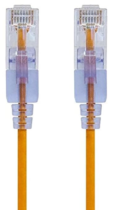 Monoprice Cat6A 10ft Yellow 10-Pk Patch Cable UTP 30AWG 10G Pure Bare Copper Snagless RJ45 SlimRun Series Ethernet Cable