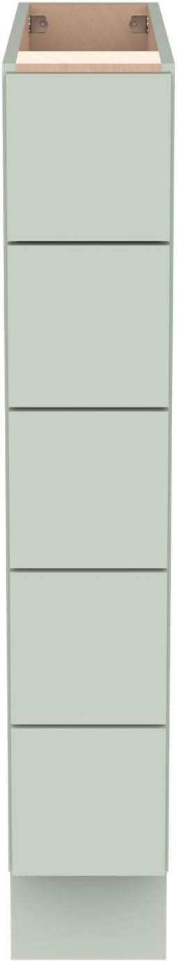 Solid Wood 5-Drawer Spice Cabinet for Kitchen, Soft Close Drawer Glides, Freestanding Storage Organizer, Fits 6" Base Cabinets, Natural Birch Wood (SK-Jade Green, 6" W x 24" D x 34.5" H)