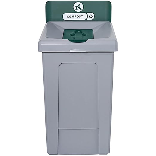 Stager Direct, 33 Gallon Compost Recycling Station with Lid, Recycle Bin, Exterior Trash Can, Recycling Station Kit, Heavy Duty Premium Plastic, Perfect for Kitchen, Office, Garden, Garage, (N.4)