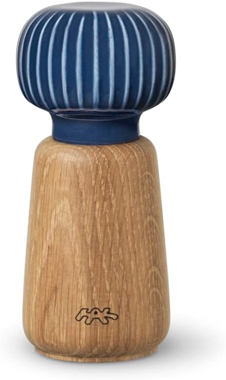 Kahler Hammershoi Salt and Pepper Grinder, Indigo, 5.7"H x 2.6"D, Designed by Hans-Christian Bauer, Gift Box Included
