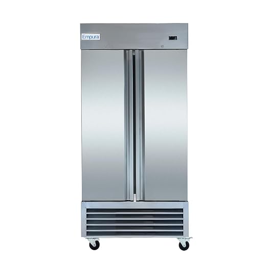 41" Reach-in Refrigerator with Two-Swing Solid Door | Commercial Upright Fridge for Restaurant Cafeteria | 33 Cu. Ft. Capacity, (6) Shelves | 82.3" H x 40.9" W x 32.7”D, Stainless Steel, 115v