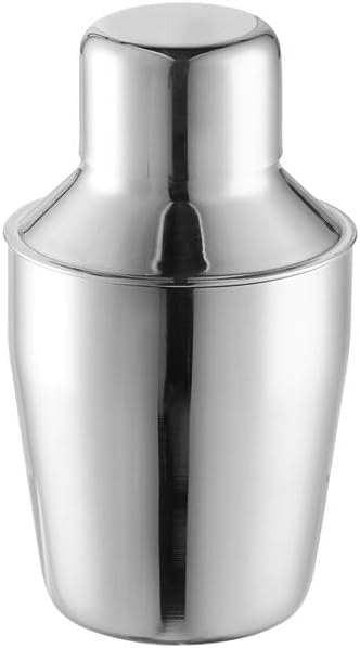 3-Piece Cobbler Cocktail Shaker, 6 oz, Stainless Steel, Silver, Dishwasher Safe, Built-in Strainer