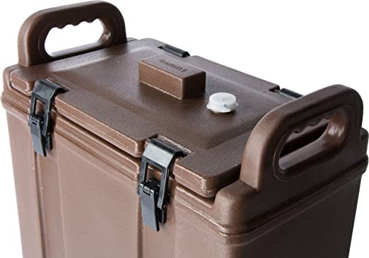Carlisle FoodService Products 5-Gallon Insulated Beverage Dispenser, Cateraide, Food-Grade with Handles, Rugged PE Shell with PU Insulation for Coffee, Tea and Hot or Cold Drinks, Brown - Made in USA