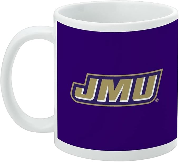James Madison University Dukes Logo Ceramic Coffee Mug, Novelty Gift Mugs for Coffee, Tea and Hot Drinks, 11oz, White