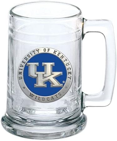 Heritage Pewter Kentucky Beer Stein Glass | 15 Ounce German-Style Beer Glass | Intricately Crafted Metal Pewter Alma Mater Inlay