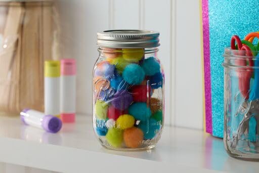 Ball Regular Mouth Pint (16 oz.) Mason Jars with Lids and Bands, for Canning or Drinkware, 8 Count