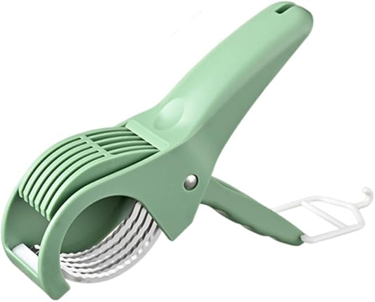 Multifunctional Banana Slicer and Vegetable Cutter, Stainless Steel Slicer Cutter with ABS Handle, for Even Slicing Banana, Carrot, Sausage, Ideal Cutter Tools for Fruit Salad and Kitchen (Green)