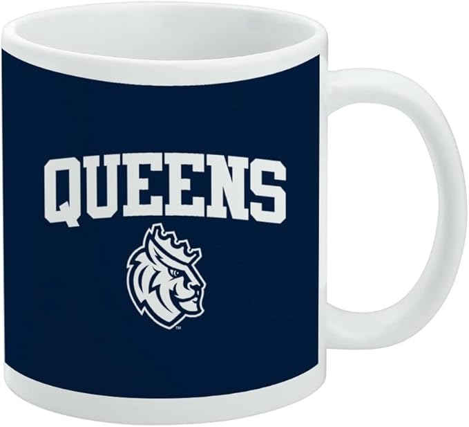 Queens University of Charlotte Primary Logo Ceramic Coffee Mug, Novelty Gift Mugs for Coffee, Tea and Hot Drinks, 11oz, White