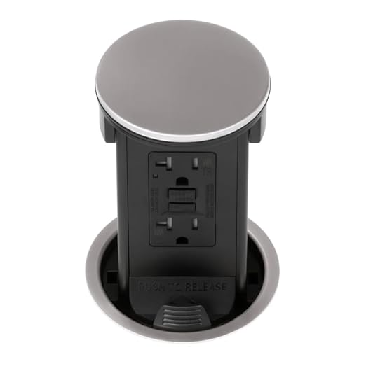 Lew Electric Round Kitchen Pop Up Outlet (GFCI, Stainless)