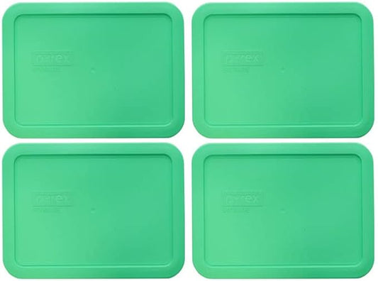 Pyrex 7210-PC 3-Cup Bright Green Food Storage Lid Covers - 4 Pack