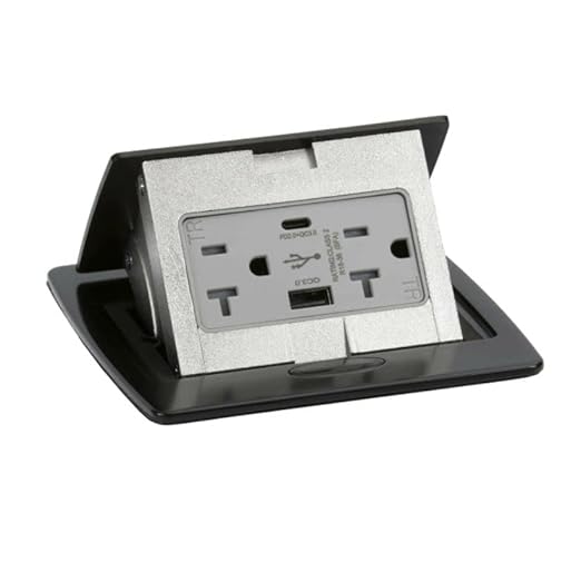 Lew Electric Kitchen Countertop Pop Up Charging USB A/C Ports (Black)
