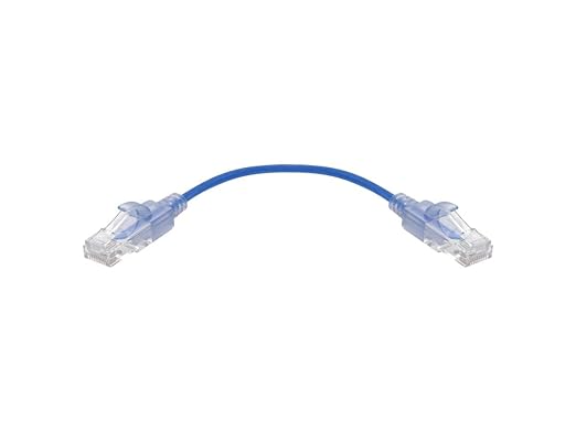 Monoprice Cat6A 6in 10-Color 10-Pk Patch Cable UTP 30AWG 10G Pure Bare Copper Snagless RJ45 SlimRun Series Ethernet Cable