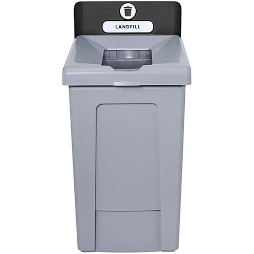 Stager Direct, 33 Gallon Landfill Recycling Station with Lid, Recycle Bin, Exterior Trash Can, Recycling Station Kit, Heavy Duty Premium Plastic, Perfect for Kitchen, Office, Garden, Garage, (N.4)