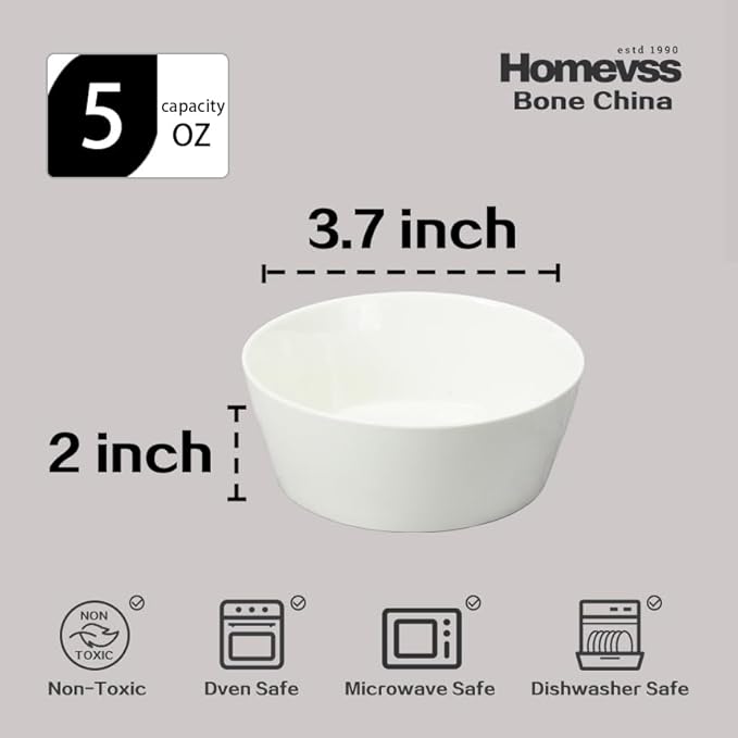 Bone China Cone Shape, Bowl 5oz, Case of 6