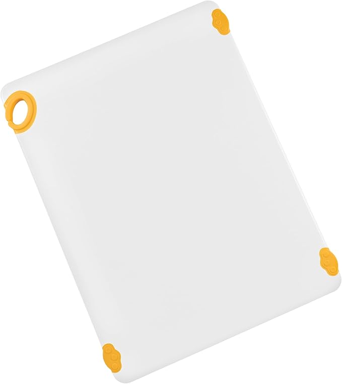 Winco Non-Slip Cutting Board with Hook, 18" x 24" x 1/2", Yellow