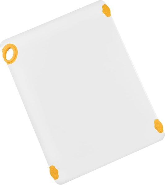 Winco Non-Slip Cutting Board with Hook, 18" x 24" x 1/2", Yellow