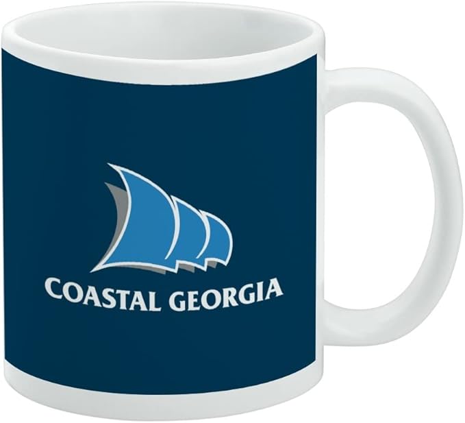 College of Coastal Georgia Primary Logo Ceramic Coffee Mug, Novelty Gift Mugs for Coffee, Tea and Hot Drinks, 11oz, White