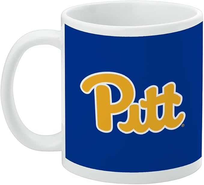 University of Pittsburgh Primary Logo Ceramic Coffee Mug, Novelty Gift Mugs for Coffee, Tea and Hot Drinks, 11oz, White