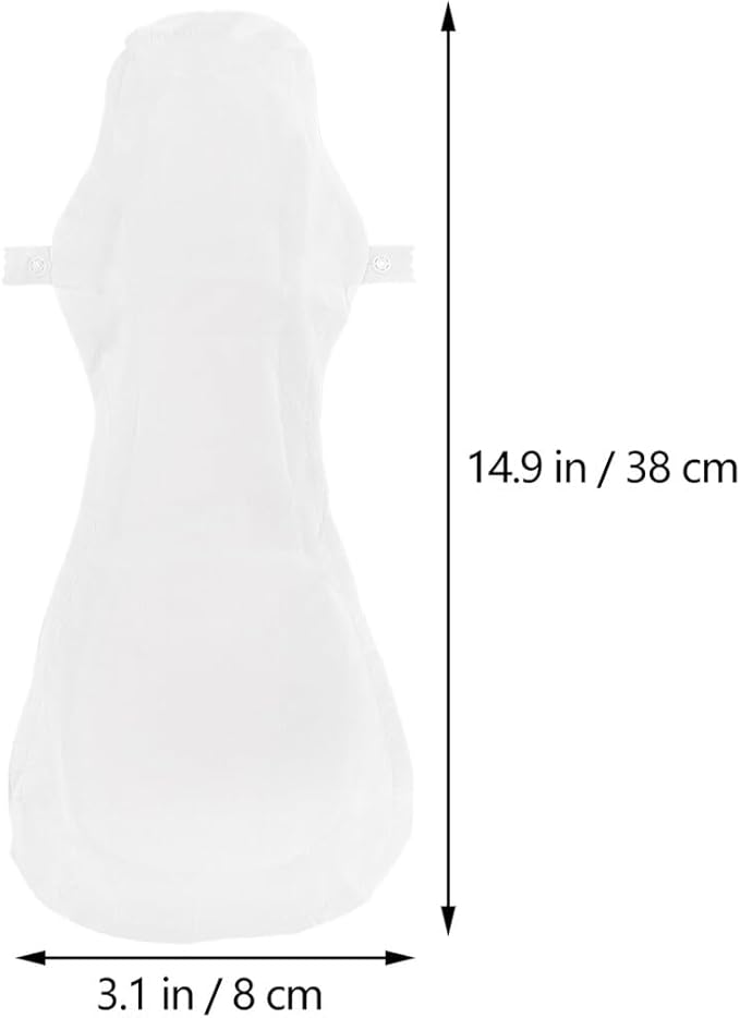 VALICLUD 2pcs Reusable Sanitary Towels Pads Washable Cotton Women Sanitary Napkin Leakproof Absorbent Undyed Organic Cloth for Menstrual Protection