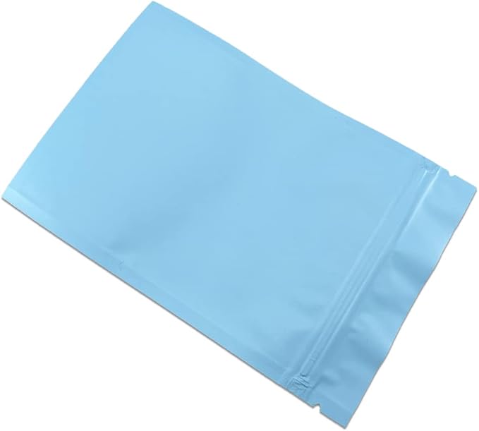 FERENLI 100Pcs Zipper Lock Self Seal Flat Pouch for Zip Aluminum Foil Lock Package Bag Coffee Food Storage Resealable Mylar Bags Heat Sealable Candy Reclosable Bags (7x10cm (2.8x3.9 inch), Blue)