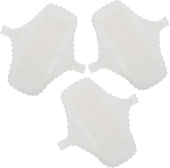 Yardwe 3Pcs Reusable Cotton Menstrual Pads Lace Edge Breathable Washable Sanitary Towels for Women with Button Snap to Prevent Leakage Soft and Thin Period Pads