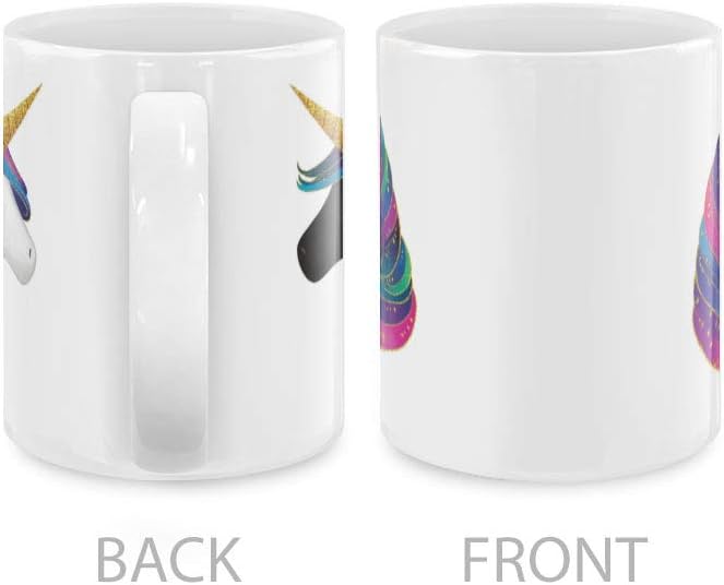 MUGBREW Black White Unicorns Ceramic Coffee Mug Tea Cup Fun Novelty, 11 OZ