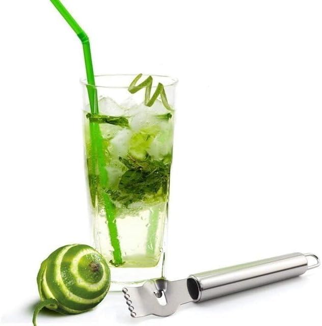 Silver Premium Stainless Steel Lemon Zester and Peeler - Dishwasher Safe, Citrus-Friendly, Ergonomic Graters, Peelers and Slicers
