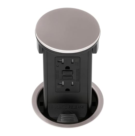 Lew Electric Round Kitchen Pop Up Outlet (GFCI, Nickel)