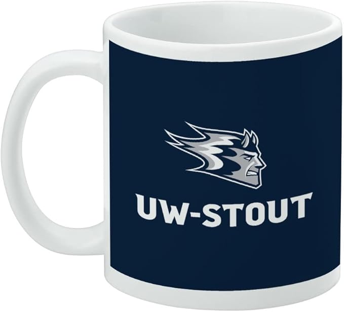 University of Wisconsin - Stout Primary Logo Ceramic Coffee Mug, Novelty Gift Mugs for Coffee, Tea and Hot Drinks, 11oz, White