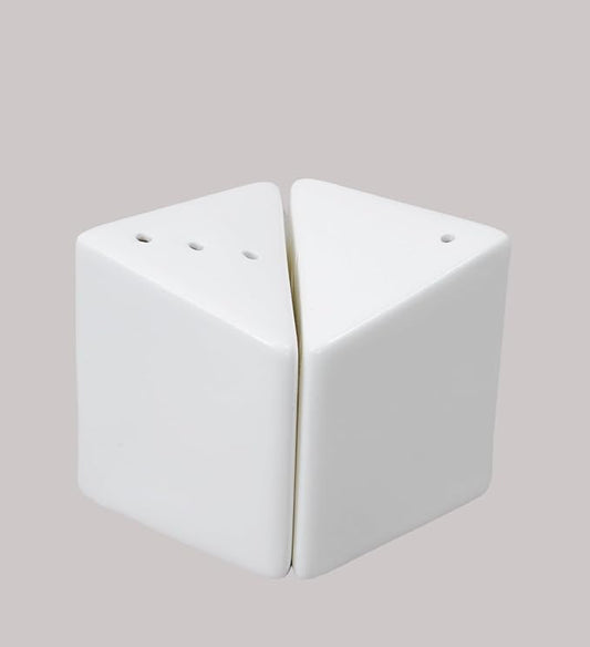 Bone China Elegance White Triangle Salt & Pepper Shaker Set, Case of 1 Sets