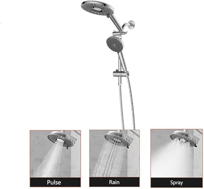 Shower Head with Filters - High Pressure Shower Filter Heads for Hard Water with Handheld - Dual Filtration Removes Chlorine, Fluoride, Heavy Metals (Chrome)